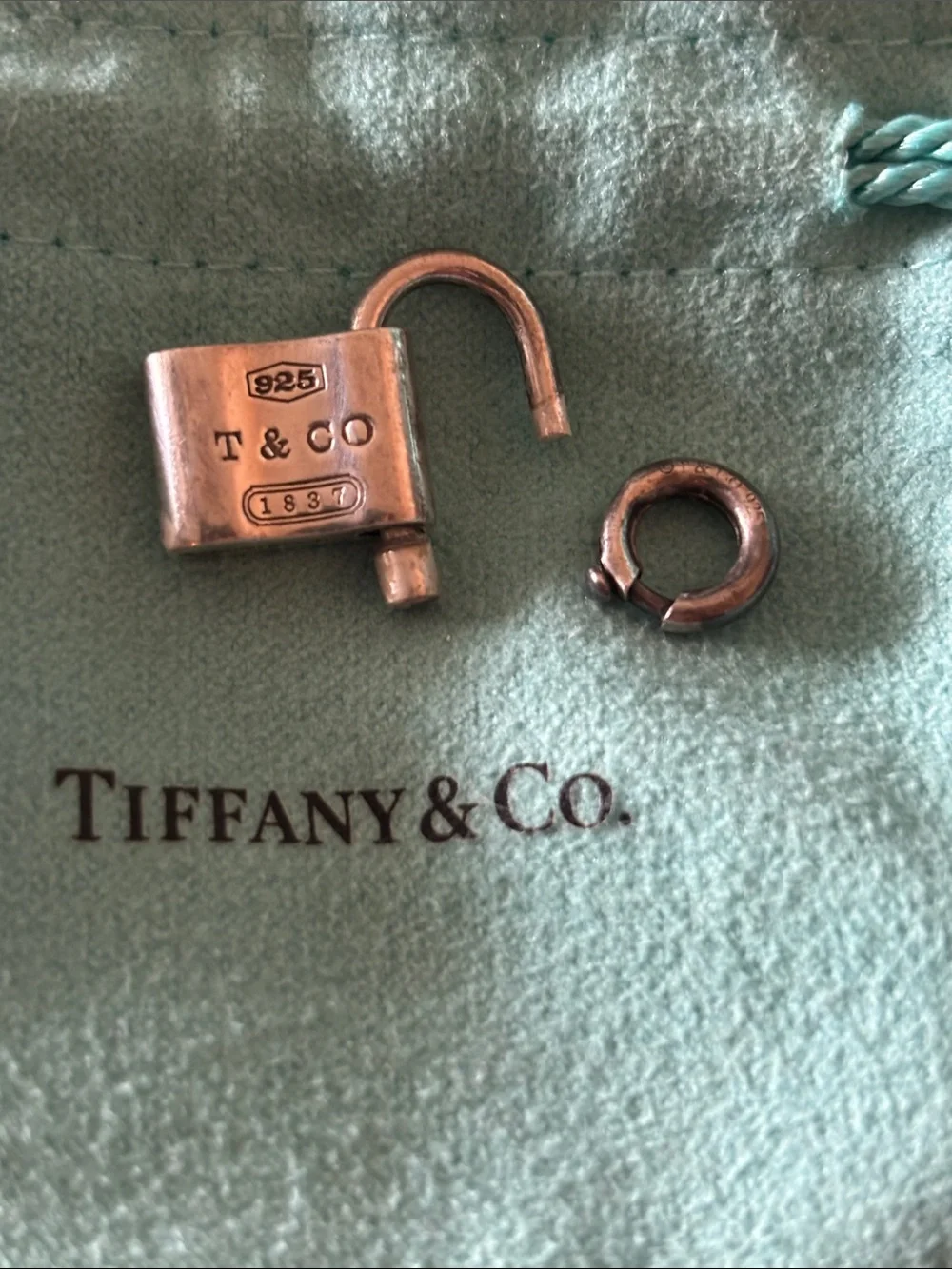 Tiffany & Co. Sterling Silver Padlock Charm with bale